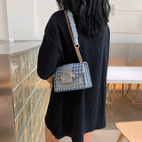 Wide Strap Shoulder Bags For Women Lady Handbags And Purses Chain