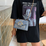 Women Lady Handbags Wide Strap Shoulder Bags Chain Messenger Crossbody Bags