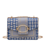 Wide Strap Shoulder Bag Chain Messenger Crossbody Bag
