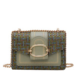 Wide Strap Shoulder Bag Chain Messenger Crossbody Bag