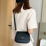Women Saddle Shoulder Bag PU Leather Cross-body Messenger Handbag