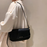 Leather Women Messenger Crossbody Bag Flap