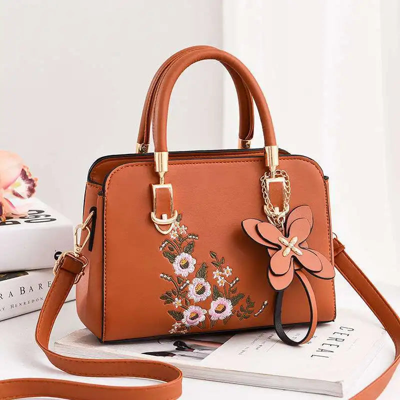 Embroidered Large-capacity Messenger Bag Women