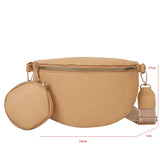 Women's Waist Bag Chest Bag PU Leather Fanny Pack 2Piece Messenger Shoulder Bag