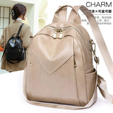 Soft Leather PU Backpack for Women Large Capacity Travel Schoolbag