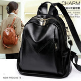 Soft Leather PU Backpack for Women Large Capacity Travel Schoolbag
