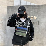 Streetwear Chest Bag Tri-Strap Men Women Patchwork HipHop Travel Chest Bag
