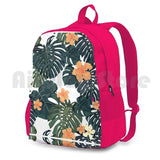 Tropical Blossom Outdoor Hiking Backpack Jungle Flower Floral