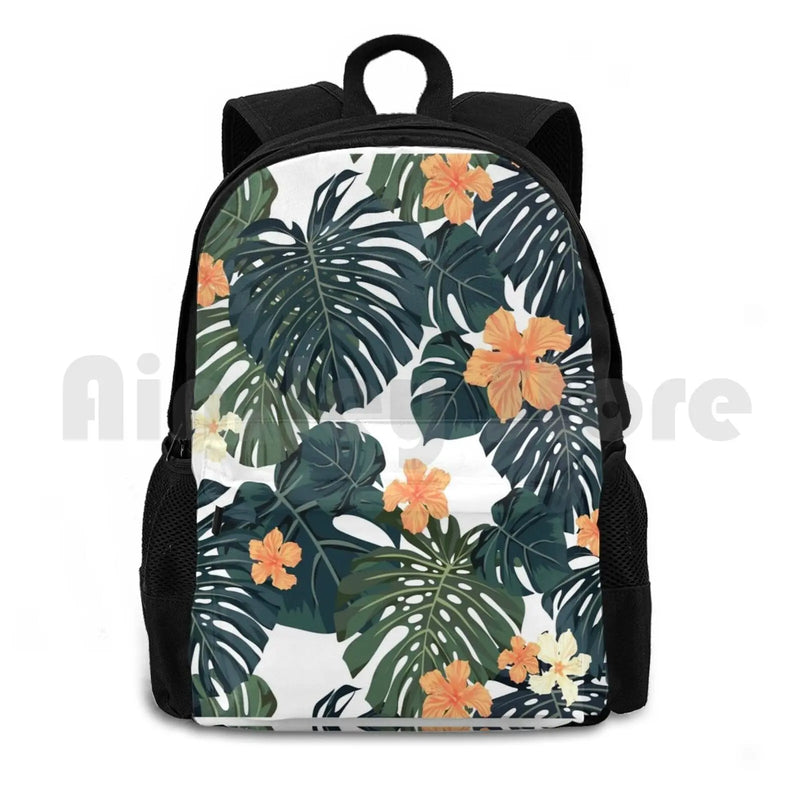 Tropical Blossom Outdoor Hiking Backpack Jungle Flower Floral
