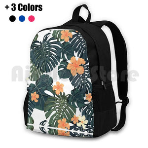 Tropical Blossom Outdoor Hiking Backpack Jungle Flower Floral