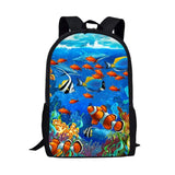 Tropical Fish 3D Print Kids School Bag Backpack 16 Inch Book Bag