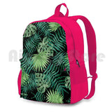 Outdoor Hiking Backpack with Tropical Palm Fronds and Ferns