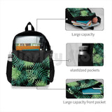 Outdoor Hiking Backpack with Tropical Palm Fronds and Ferns
