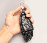 Crocodile Leather Key Bag with Claw Key Chain