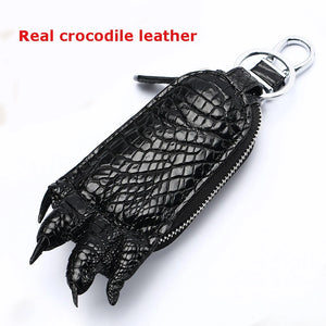 Crocodile Leather Key Bag with Claw Key Chain