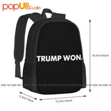 Trump Won Backpack Large Capacity Style Shopping Bag Outdoor