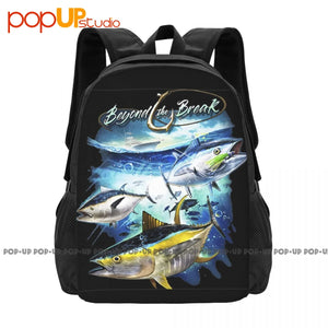Tuna Fish Boat Boating Angler Off Shore Fishing Backpack