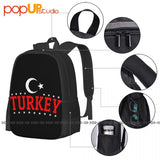Turkey Flag Patriotic Heritage Flag Backpack Large Capacity