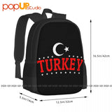 Turkey Flag Patriotic Heritage Flag Backpack Large Capacity