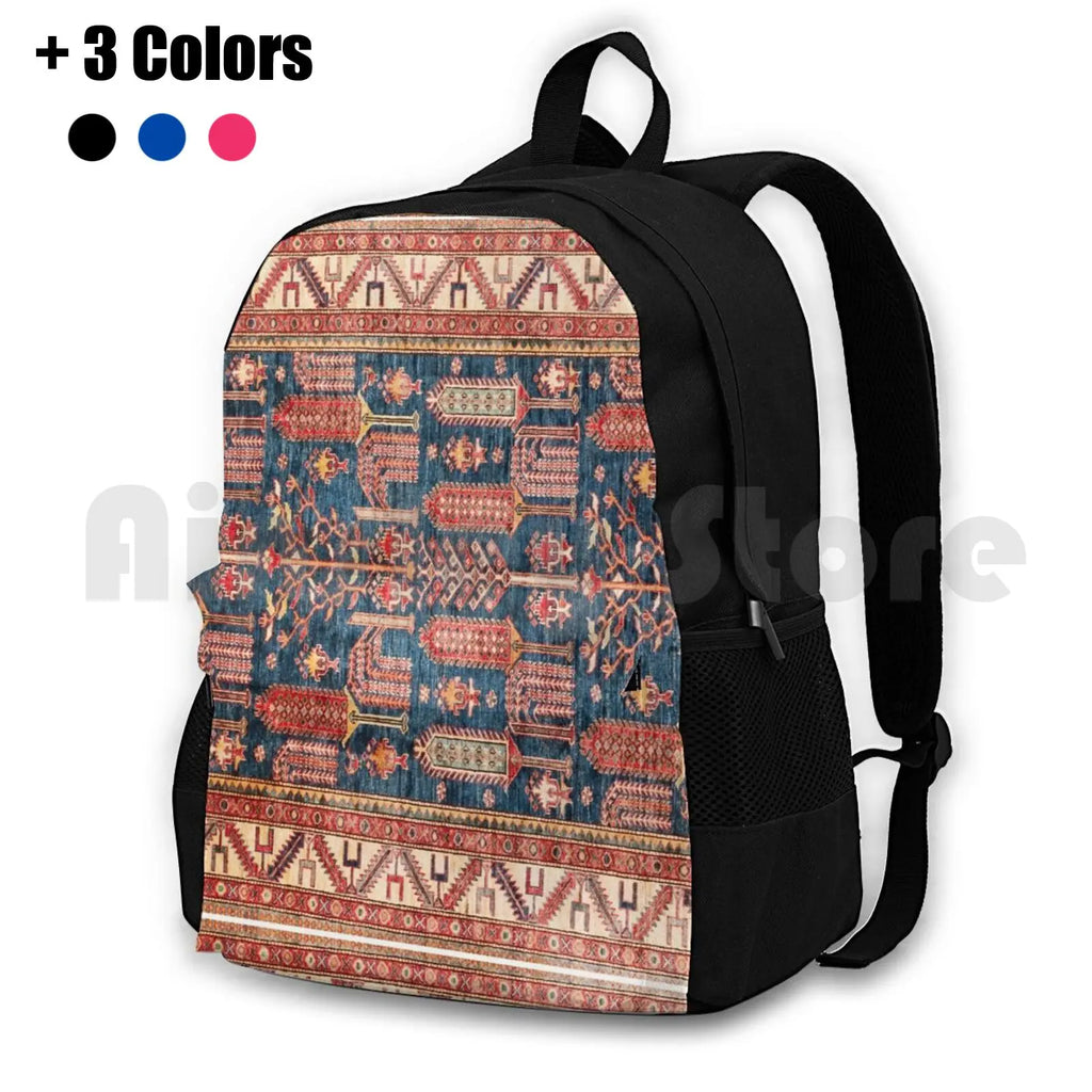 Outdoor Hiking Backpack Riding Climbing Sports Bag Carpet Pattern Texture Wool B
