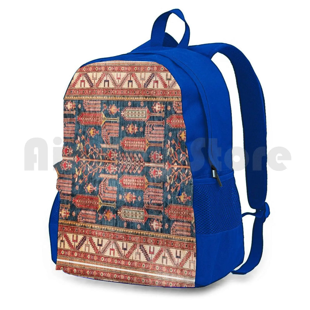 Outdoor Hiking Backpack Riding Climbing Sports Bag Carpet Pattern Texture Wool B