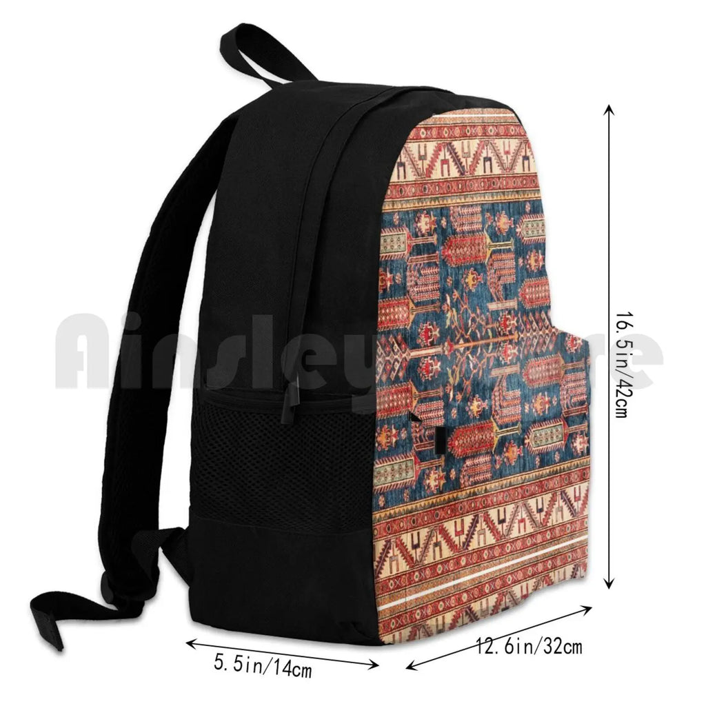 Outdoor Hiking Backpack Riding Climbing Sports Bag Carpet Pattern Texture Wool B