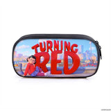 Red Pencil Case Student Penbag Boy Girl Zip Cosmetic Bags