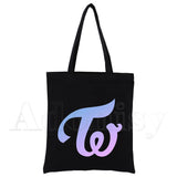 Twice Tote Bag Shopping Print Unisex Travel Canvas Bags Eco