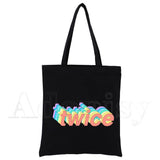 Twice Tote Bag Shopping Print Unisex Travel Canvas Bags Eco