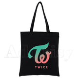 Twice Tote Bag Shopping Print Unisex Travel Canvas Bags Eco