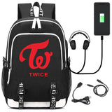 Twice Star Rucksack Backpack Bag w/ USB Port Teenagers Student School Bags