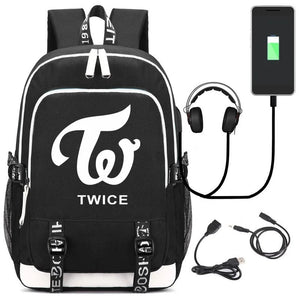 Twice Star Rucksack Backpack Bag w/ USB Port Teenagers Student School Bags