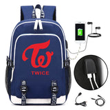 Twice Star Rucksack Backpack Bag w/ USB Port Teenagers Student School Bags