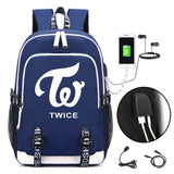 Twice Star Rucksack Backpack Bag w/ USB Port Teenagers Student School Bags