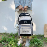 Canvas Patchwork Girls Backpack Urban School Bag Female Students Lightweight Lad