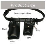 Green Leather Waist Bag for Women with Shoulder Belt