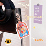 Acrylic Mobile Phone Bag Pendant Key Ring Bell Keychain Blessing Health Rich