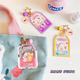 Acrylic Mobile Phone Bag Pendant Key Ring Bell Keychain Blessing Health Rich