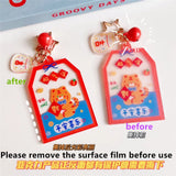 Acrylic Mobile Phone Bag Pendant Key Ring Bell Keychain Blessing Health Rich
