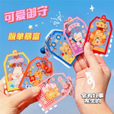Acrylic Mobile Phone Bag Pendant Key Ring Bell Keychain Blessing Health Rich