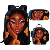 Twoheartsgirl African Girls School Bag Set Magic Bookbag for Kids