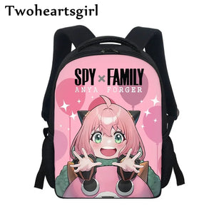 Twoheartsgirl Anime Kids Mini Backpacks Spy X Family Cartoon Preschool School Ba