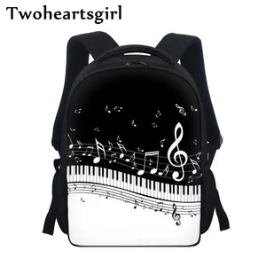Twoheartsgirl Music Note Pattern Kids School Bag Kindergarten Backpack