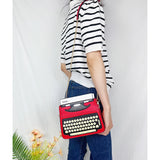 Typewriter Screen Print Vinyl Satchel Bag Women