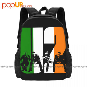 U2 Irish Flag Backpack Large Capacity Travel Beach Bag Sports Bag