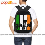 U2 Irish Flag Backpack Large Capacity Travel Beach Bag Sports Bag