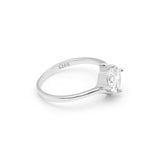 Sterling Silver Ring Clear Zircon Stone Wedding Engagement Gift