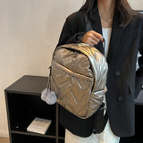 Ruched Nylon Backpack with Pendant Light