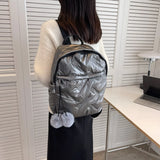 Ruched Nylon Backpack with Pendant Light