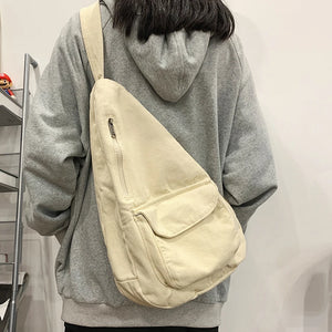 Canvas Women's Shoulder Bag Teenage Students Chest Messenger Bag